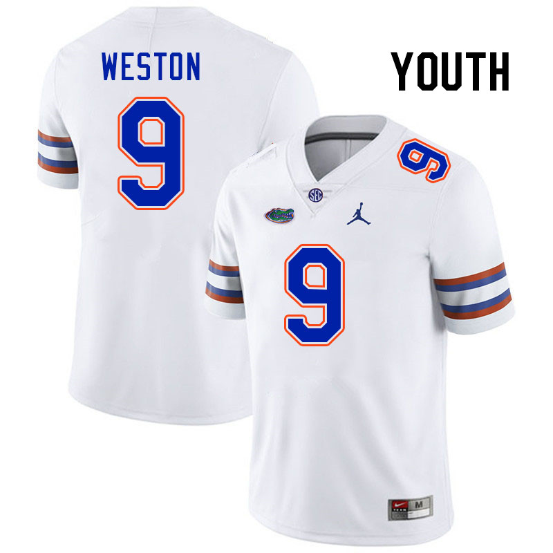 Youth #9 Ja'Markis Weston Florida Gators College Football Jerseys Stitched-White